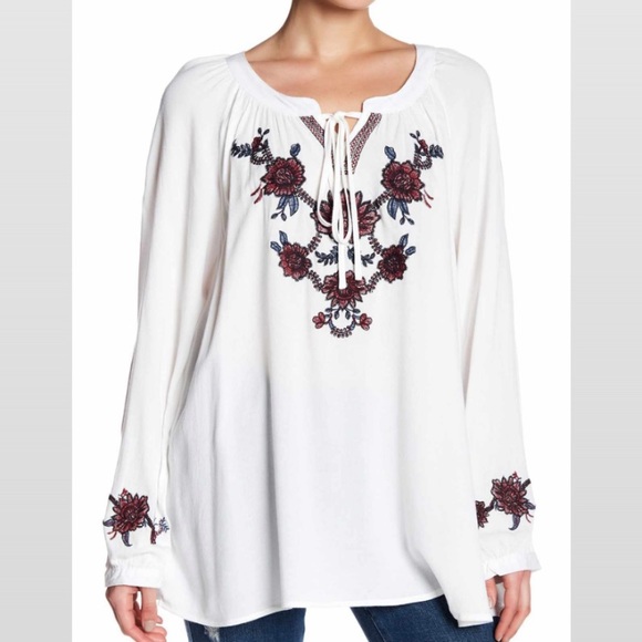 Blu Pepper Tops Blu Pepper Floral Embroidered Blouse Poshmark